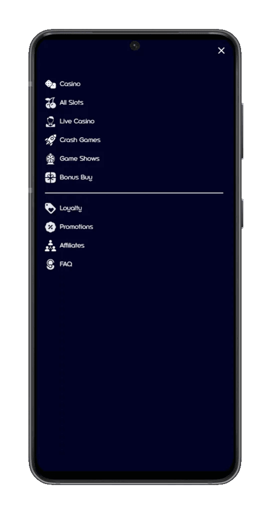 Spinsino menu mobile app